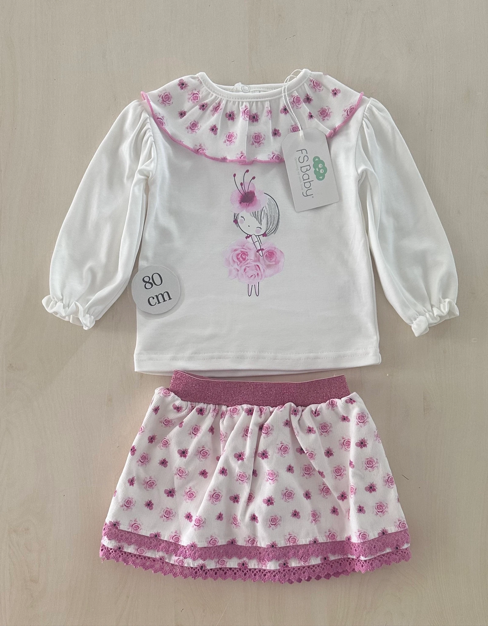 Ensemble bébé fille - taille 12 mois 80 cm / FS baby - neuf 